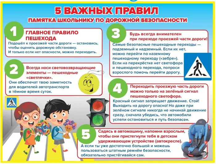 Памятка школьнику по дорожной безопасности