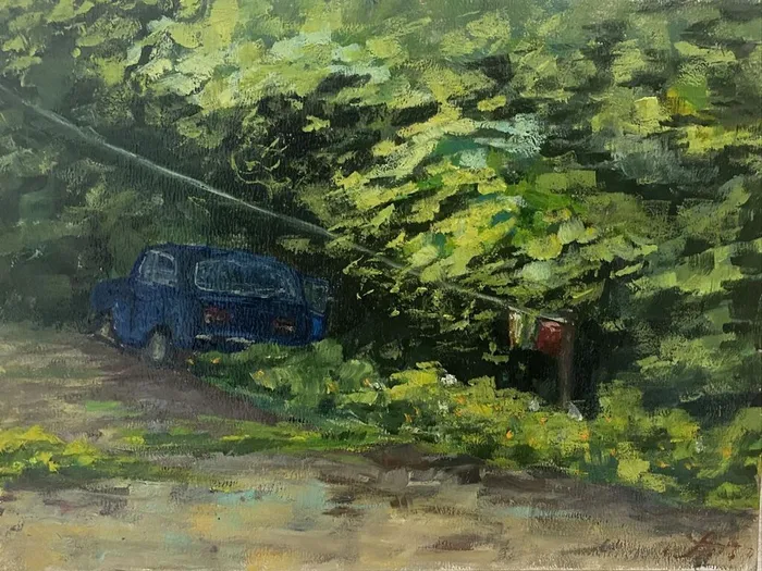 этюд с пленэа. забытое лето. холст масло